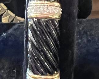 Charles Turi 18k, diamond, onyx bangle