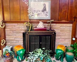 Chinese Sancai elephant tables