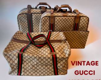 Vintage Gucci monogram luggage
