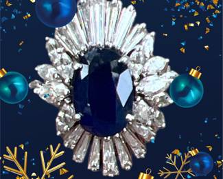 Sapphire and diamond ballerina ring