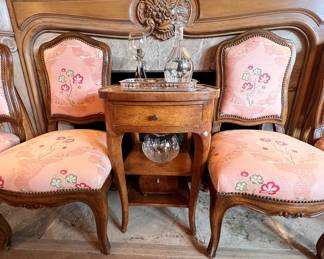 Don Ruseau wine table with marble top