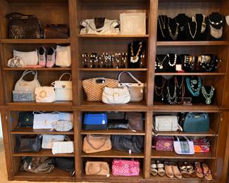 Vintage designer handbags and costume jewelry