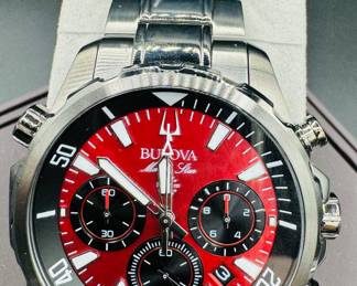 26	$175 	
Bulova Marine star - red face - 6 1/2 inside diam	running 