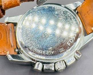 60	$30 	
Fossil Dean chrono brown leather band	