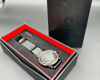 24	$100 	
MVMT Taft Special Edition chrono watch Midnight floral jacquard & embossed leather strap	