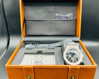 41	$200	
AVI-8 chrono watch blue needle as back up band