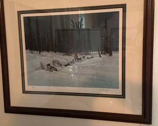 Signed and numbered winter scene print by John Vanzyle - 1997
