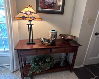 Tiffany Style Lamp located in living room 