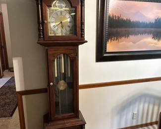 Grandfather clock located in the dining room 