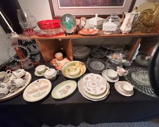 Collection of misc. china serving pieces, candy dishes and vases!