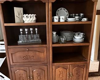 Living room - hutch, holiday china, liquor canisters 
