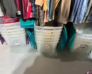 MANY plastic bins/totes in various sizes