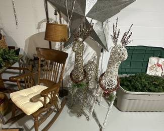 Christmas reindeer and metal star (basement)