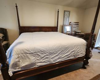 King 4 Post Carved Bed