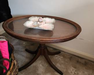 Oval Glass Top  Accent Table