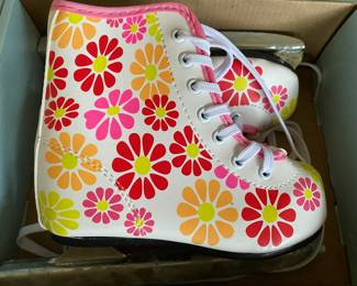 Vintage Flower Power Little Girls Ice Skates