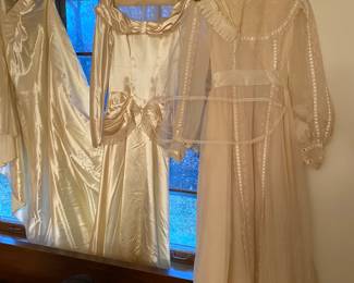 Vintage Wedding Satin Dress (1948), Vintage Wedding Dress (1972)