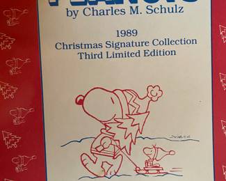 Vintage 1989 Peanuts 3rd Christmas Plate/Box