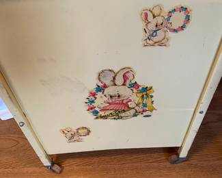Vintage 1950's Metal Dolly Crib