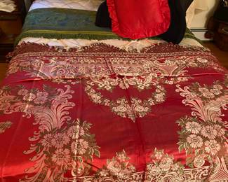 Vintage WW2 Souvenir Silk Bed Cover 