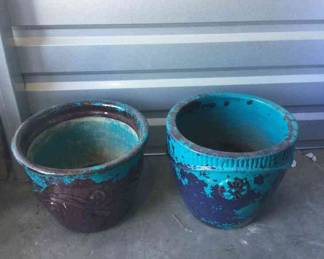 Teal And Brown Pots