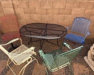 Colorful Patio Chairs And Table