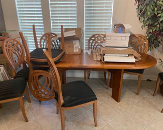 Danish inspired Dining Table and Eight Chairs
