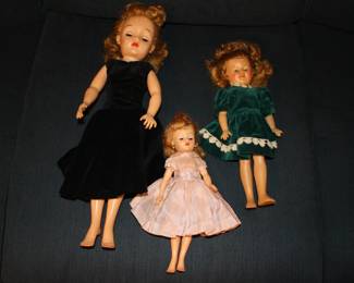 Ideal dolls including Shirley Temple (ST-12) and Miss Revlon (VT 18 and VT 10)