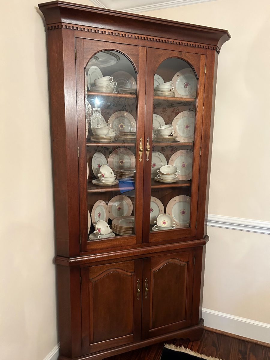 McSwain's of Charlotte Custom Made Mahogany Corner Cupboard