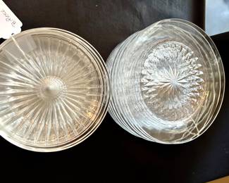 Signed Val St Lambert Glass Desert Plates 