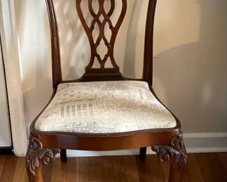 136 Atq Carved Mahogany Georgian Chippendale Chair