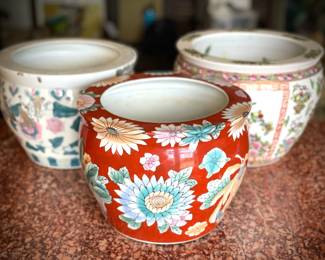 135 Asian Hand Painted Flower Pots 3