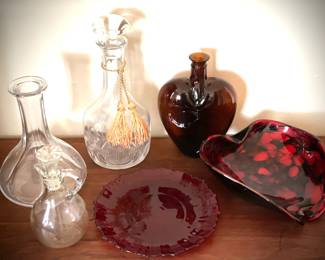 146 Red Glassware Decanters