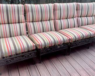 66. Metal 4pc Sofa and Arm Chair 