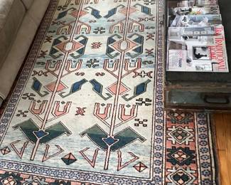 122. Blue, Green, Red & Cream Rug (5'4" x 8'1")