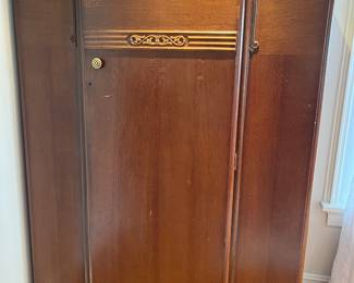 104. Art Deco One Door Wardrobe (47" x 20" x 73")