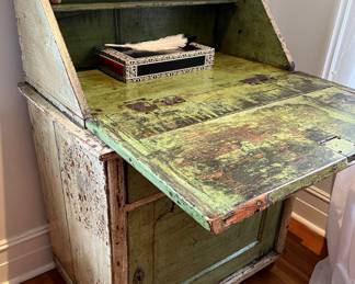 107. Antique Painted Slant Front Desk (32" x 20" x 46")