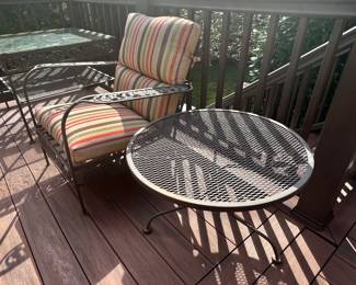 66. Metal 4pc Sofa and Arm Chair 
67. Metal Glass Top Side Table (32" x 32" x 26")
68. Metal Side Table (28" x 18")