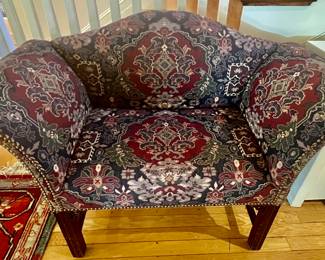 3. Camelback Roll Arm Bench w/ Nailhead Detail (44" x 20" x 34")