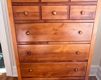 97. Crawford Furniture Manufacturer 6 Drawer Highboy Dresser (36" x 19" x 56")