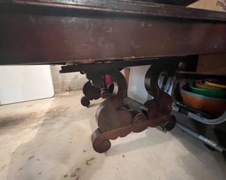 130. Antique Trestle Table (74" x 47" x 31") (as is)