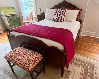 110. Antique Full Bed w/ Inlay (54"h)