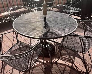 69. Metal Dining Table and 4 Arm Chairs 