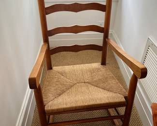 163. Ladder Back Rocking Chair w/ Rush Seat (22" x 31" x 40")