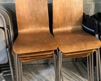 129. Set of 10 Wood Side Chairs