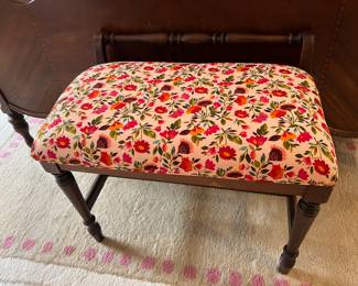 106. Vintage Bench w/ Upholstered Seat (24" x 16" x 20")