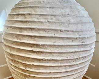 32. Ribbed Urn Planter on Wood Base (26" x 36")