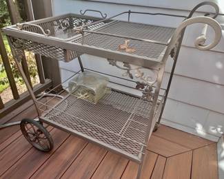 63. Metal Bar Cart (18" x 32" x 32")