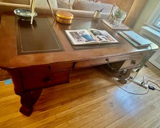 35. Executive Desk w/ Leather Inset Top (64" x 35" x 30")