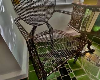 17. 1970"s Italian Steel Arm Chair (22" x 20" x 55")